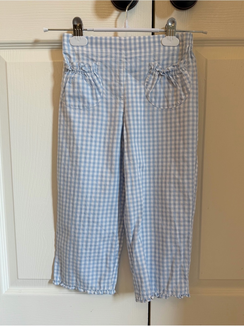 EUC Bella Bliss blue and white gingham pants size 7